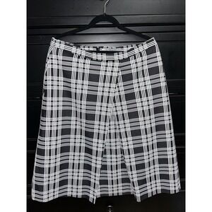 Classiques Entier Women Skirt 8 Black Plaid Box Pleat Retro Glam Corp Office Y2K